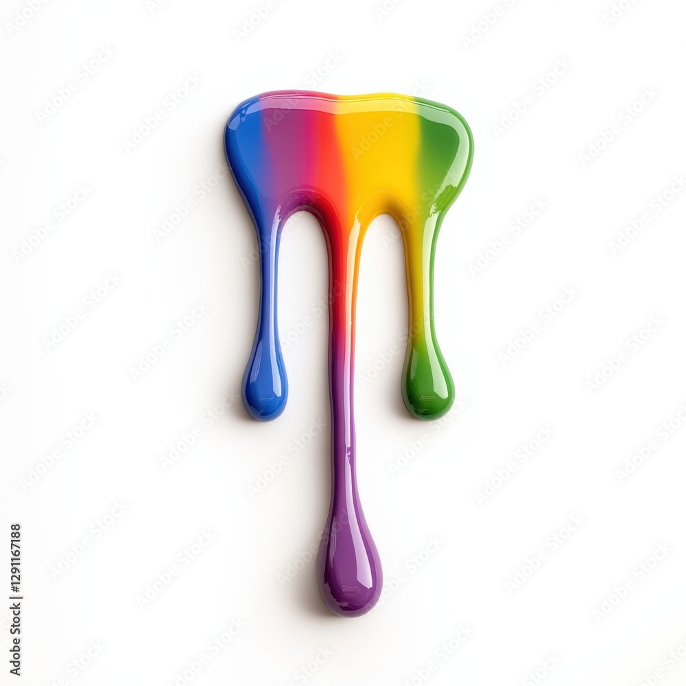 rainbow paint drip on white background rainbow paint drip on white background