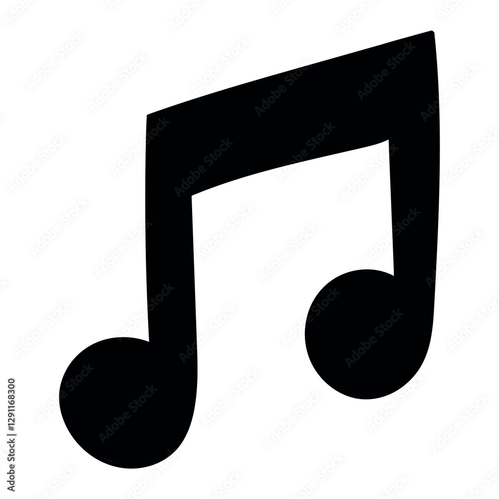 Hand drawn doodle musical note on a white background. Hand drawn doodle musical note on a white background.