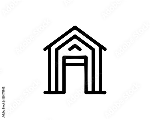 Minimal Real estate company logo icon outline vector illustration