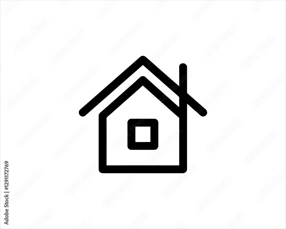 Minimal House or Real estate icon logo design template. Line art Real estate company logo. Simple house property design outline vector illustration Minimal House or Real estate icon logo design template. Line art Real estate company logo. Simple house property design outline vector illustration