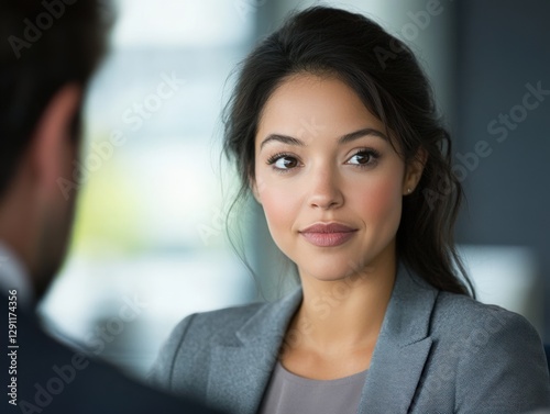 businesswoman in meeting with coworker