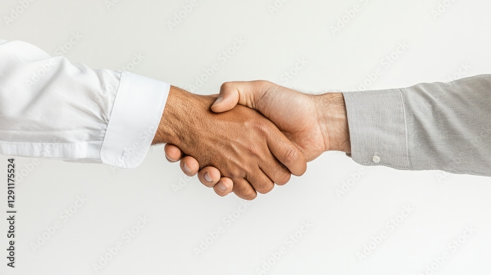 Handshake symbolizes partnership and mutual agreement between in Handshake symbolizes partnership and mutual agreement between in