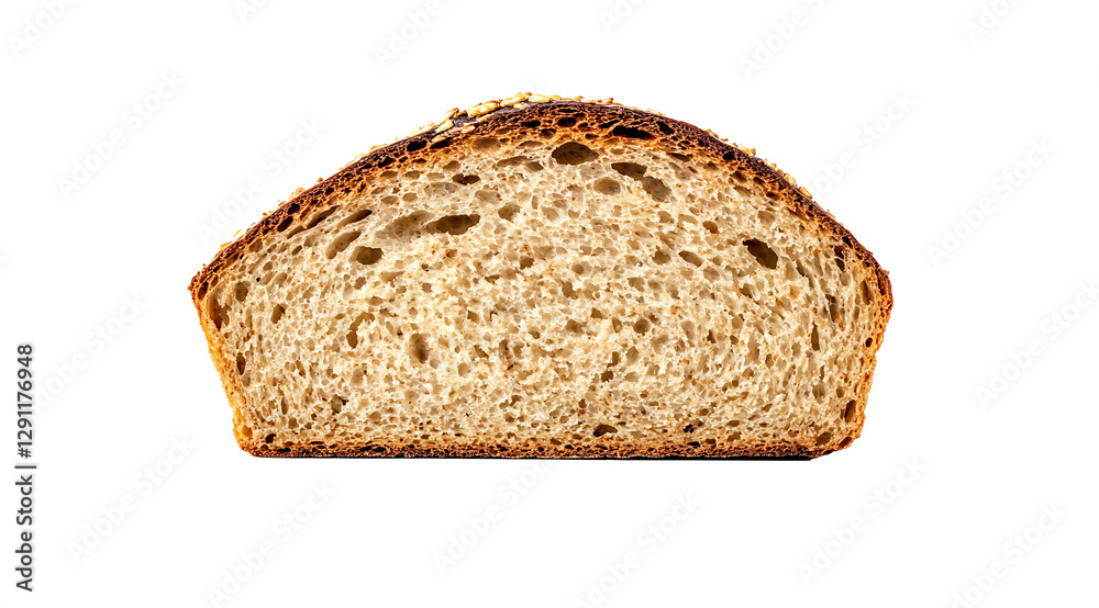 Sliced Sourdough Bread isolated on transparent background, png. homemade bakery concept Sliced Sourdough Bread isolated on transparent background, png. homemade bakery concept