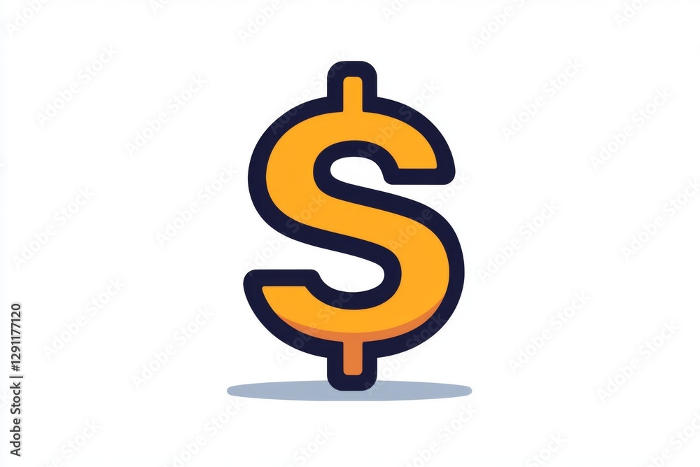 Obraz premium Dark outlined dollar sign with structured symmetrical design