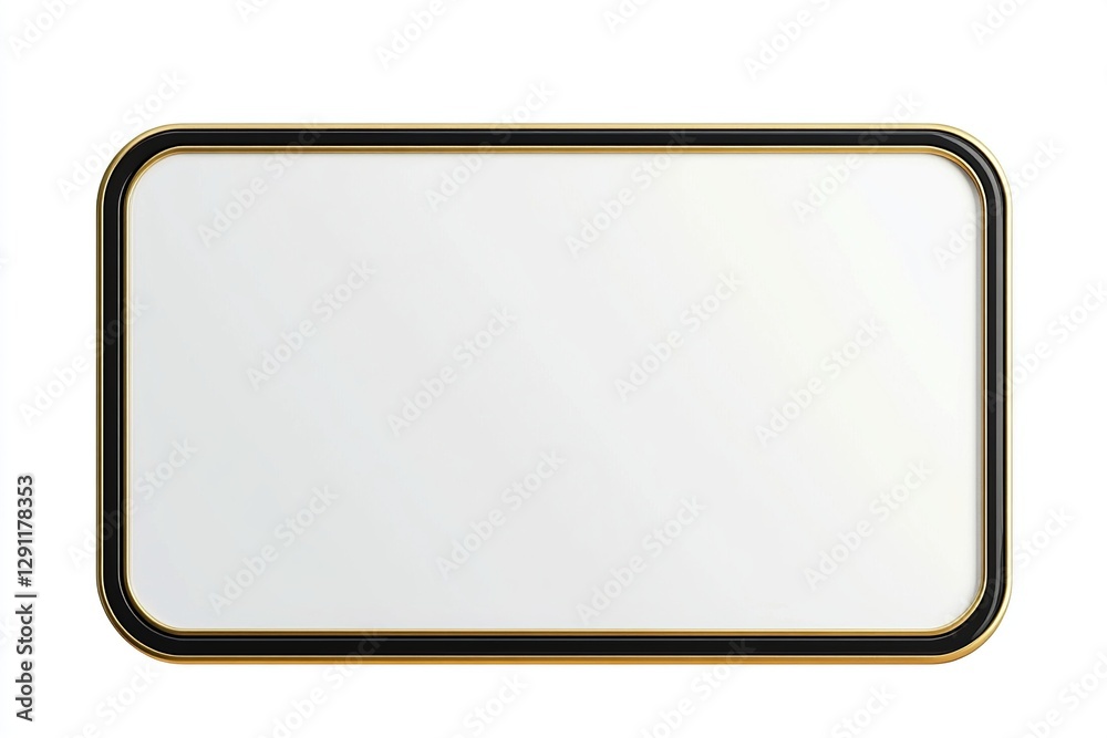 Elegant Black and Gold Frame, Displaying a Blank Canvas, Ready for your Design, Perfectly Suitable for Modern Decor, Enhancing any Room Aesthetically. Elegant Black and Gold Frame, Displaying a Blank Canvas, Ready for your Design, Perfectly Suitable for Modern Decor, Enhancing any Room Aesthetically.