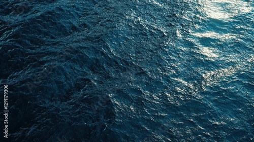 Serene Ocean Waves Under Bright Sunlight Reflecting Calmness photo