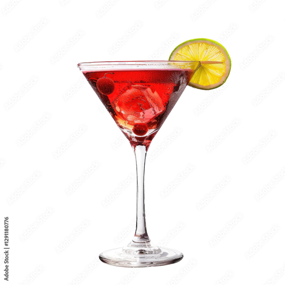 Cosmopolitan Cocktail With Lime. Refreshing Drink Cosmopolitan Cocktail With Lime. Refreshing Drink