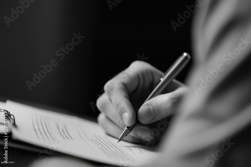 Signing a Document With a Pen