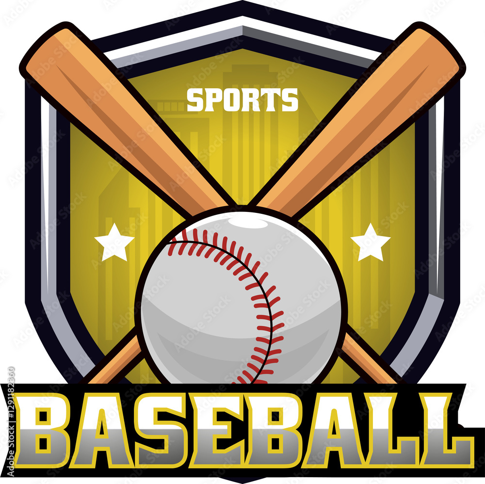 Obraz premium Baseball logo. Emblem of baseball tournament on white background