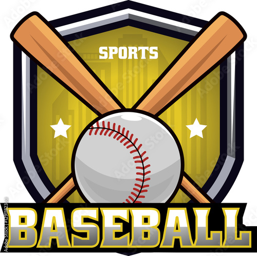 Baseball logo. Emblem of baseball tournament on white background