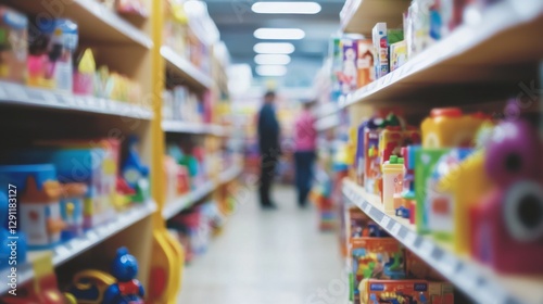 Thief alert in a toy store, employees noticing unusual shopper behavior. Featuring swift detection and store protection