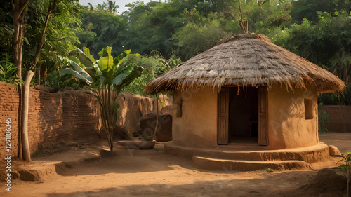 beautiful indian village hut 