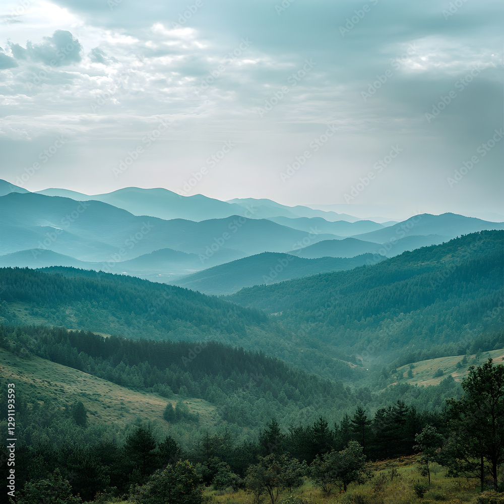 Fototapeta premium Misty Mountain Landscape Photography