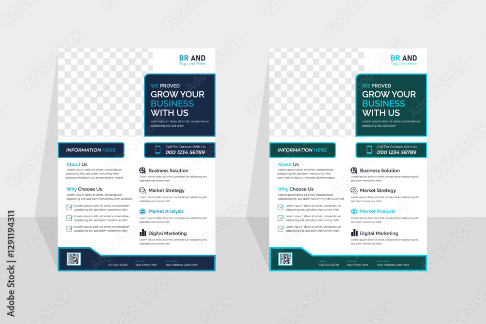 Naklejka premium Business flyer design. Modern and clean business flyer, Fully editable vector file.