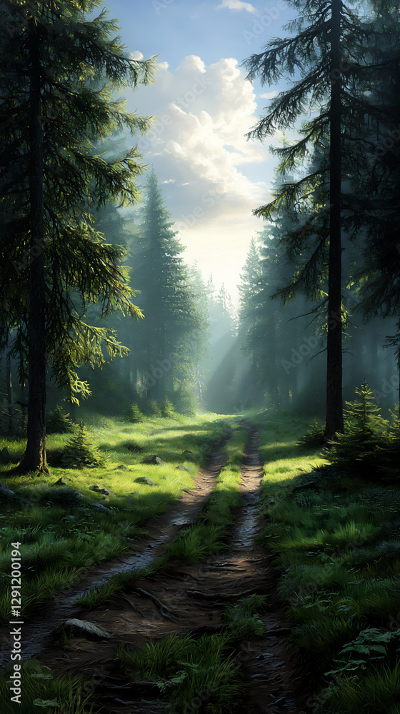 Obraz premium enchanted forest with whispering pines