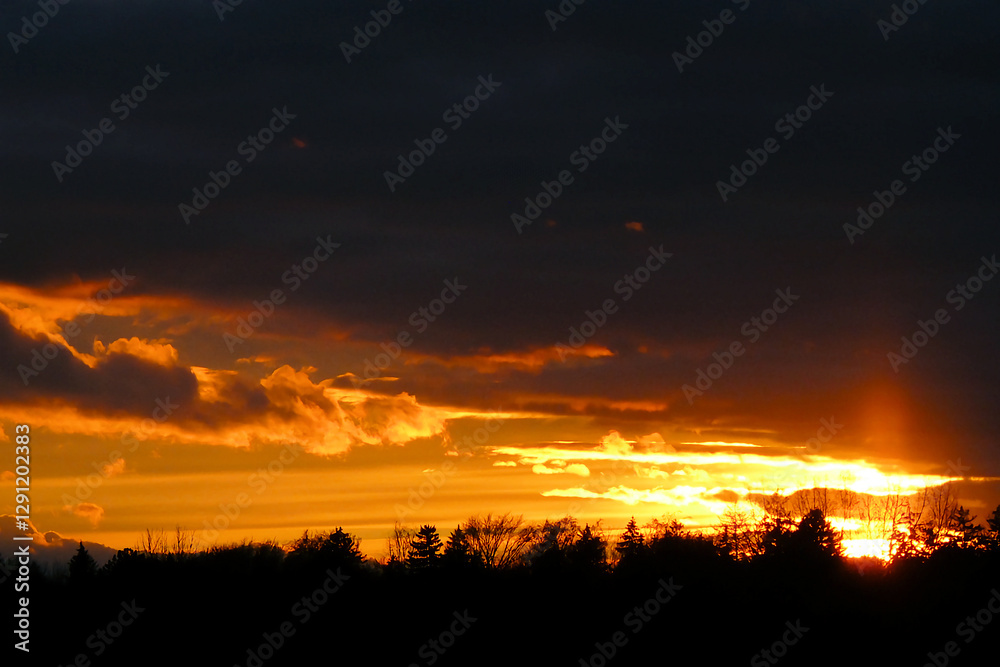 Fototapeta premium Sonnenuntergang mit KI bearbeitet