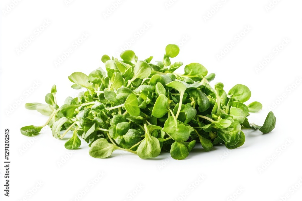 Fresh Microgreens Pile on White Background Fresh Microgreens Pile on White Background
