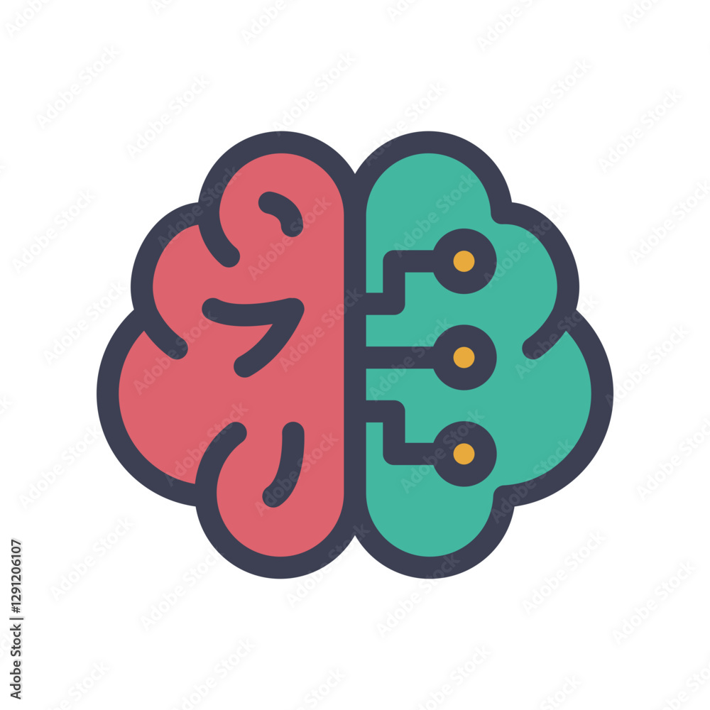 brain electronic ai filled style brain electronic ai filled style