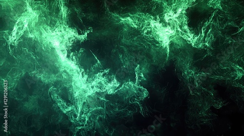 green lightning effect on a solid black background