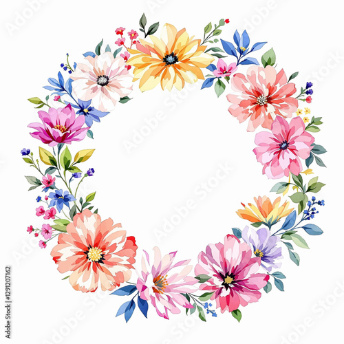 Watercolor Floral Wreath, Wreath Clipart Watercolor, Pastel Pink Flowers Wedding Clipart Wild Floral Clipart	