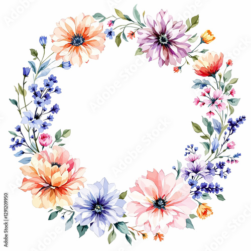 Watercolor Floral Wreaths, Watercolor Flowers, Watercolor Borders, Watercolor Frames