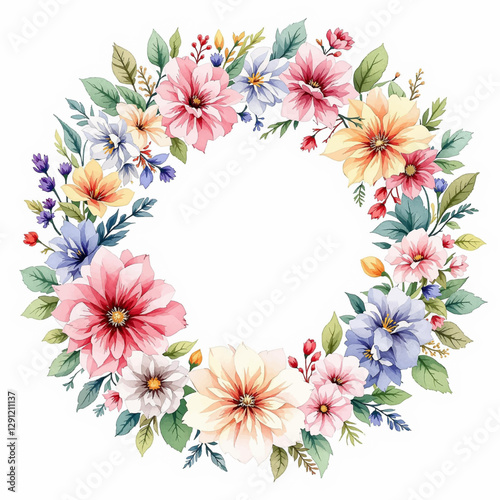 Watercolor Floral Wreaths, Watercolor Flowers, Watercolor Borders, Watercolor Frames