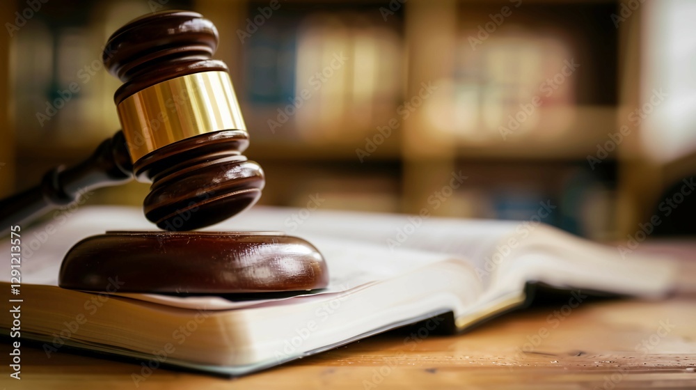 Close-up of a gavel resting on legal documents, symbolizing intellectual property disputes and legal proceedings in a courtroom setting. Close-up of a gavel resting on legal documents, symbolizing intellectual property disputes and legal proceedings in a courtroom setting.