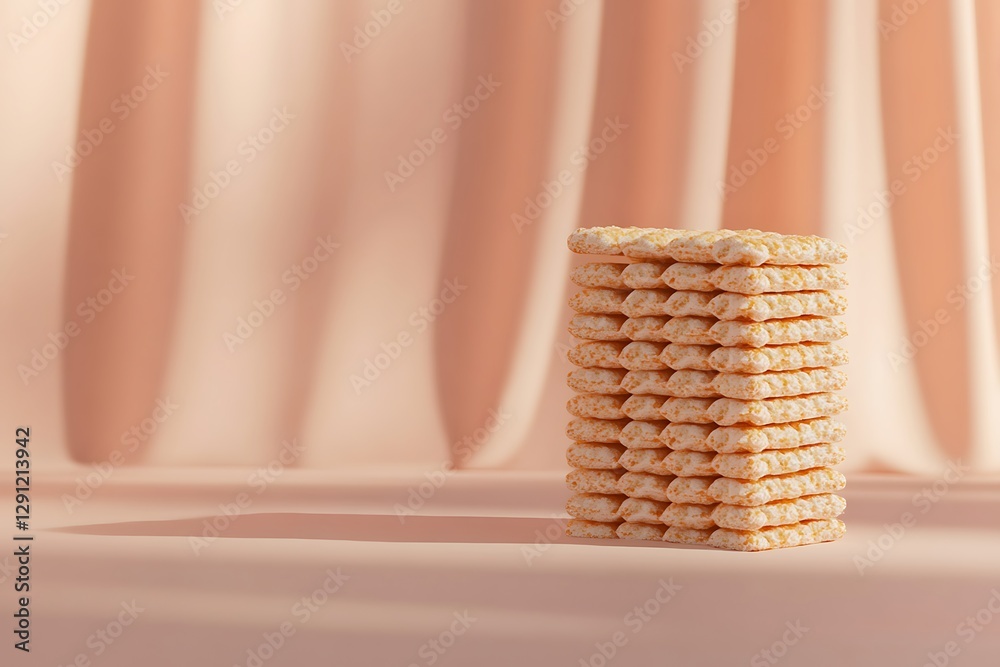 Stacked Crispy Wheat Biscuits - A Delicious Snack