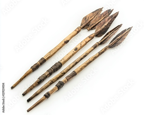 Heritage Arrows. Authentic Handmade Native American Replicas on Bright Background photo