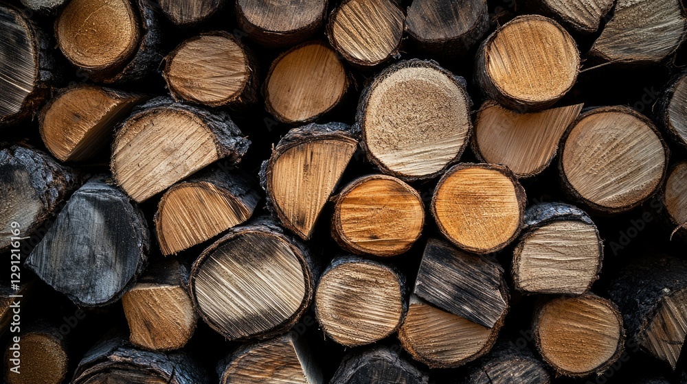 Rustic Split Logs: Stacked Firewood for a Cozy Fire and Bar-b-Q Gatherings Rustic Split Logs: Stacked Firewood for a Cozy Fire and Bar-b-Q Gatherings