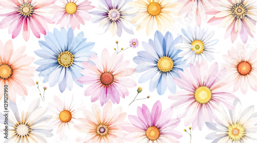 Botanical frame featuring wildflowers and daisies. Vector flat minimalistic isolated illustration.