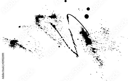 Grunge Hand Drawn Ink Blots and Drops Pattern