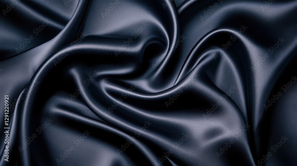 Fototapeta premium luxurious dark blue silk fabric drape