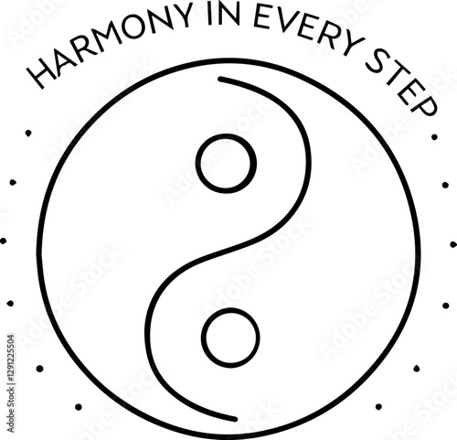 feeling text concept Yin-yang symbol with text emphasizing harmony and balance.