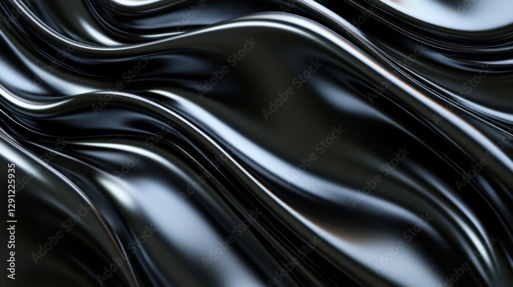Naklejka premium black liquid silk drape abstract background