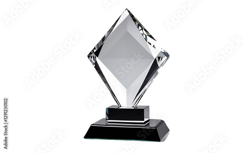 Obraz na plátně Crystal award trophy with diamond isolated on white and transparent background –