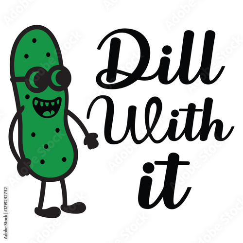 Pickles typography t-shirt design vector, Pickled cucumber illustration

