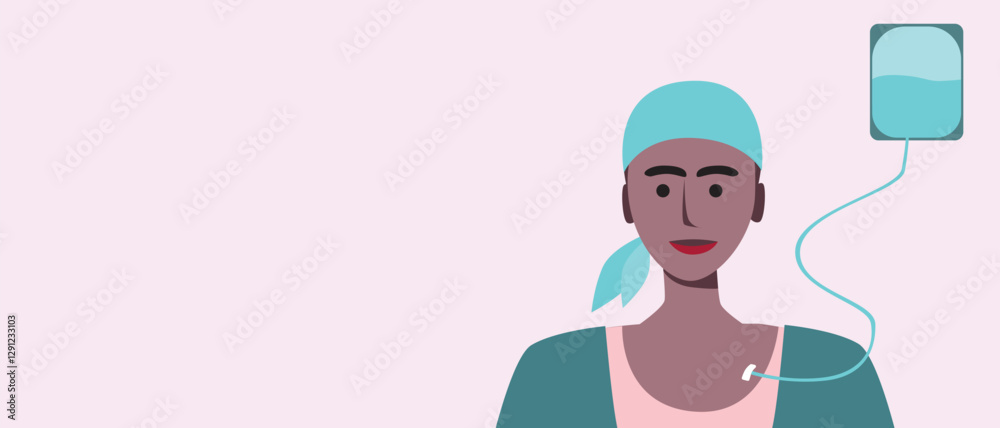 Cancer patients silhouettes and cancer ribbon, silhouette vector stock illustration with unidentifiable people together as a template with space for text or copy space Cancer patients silhouettes and cancer ribbon, silhouette vector stock illustration with unidentifiable people together as a template with space for text or copy space