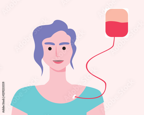 Cancer patients silhouettes and cancer ribbon, silhouette vector stock illustration with unidentifiable people together as a template with space for text or copy space
