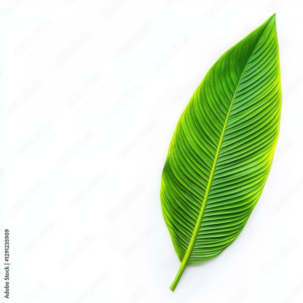 Isolated Lush Green Tropical Palm Leaf on White Background for Nature Photography Isolated Lush Green Tropical Palm Leaf on White Background for Nature Photography