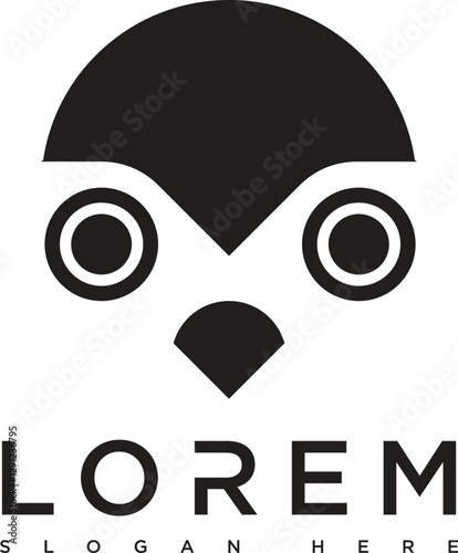 The owl logo icon is black with a minimalist and sharp design, reflecting wisdom, mystery and sharpness of vision. The silhouette is firm with striking eye details, giving the impression of bein