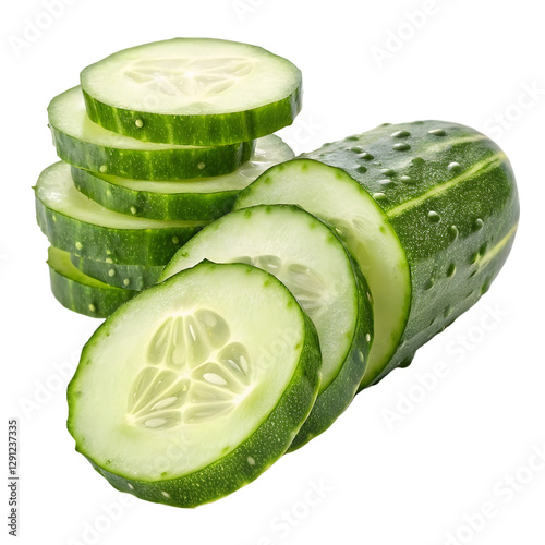 cucumber slices isolated on white background