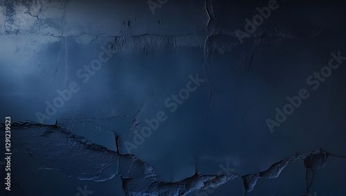Dark Navy Blue Grunge Wall Texture – Rough Plaster Background with Subtle Highlights and Realistic Depth