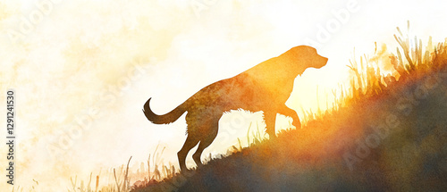 Chesapeake Bay Retriever Dog in Beautiful Watercolor Style Art Print Perfect for Dog Lovers and Pet Owners Capturing the Spirit and Playfulness of This Beloved Breed