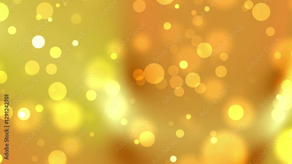Gold particle abstract background with blurry gold and yellow circles, ideal for luxury designs, fashion, and elegant branding projects.