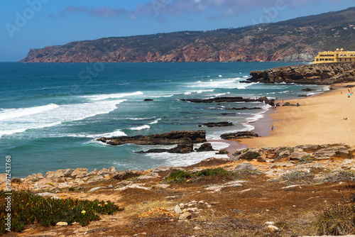 Famous surfbeach Praia do Guincho located on Portugal's Estoril coast photo