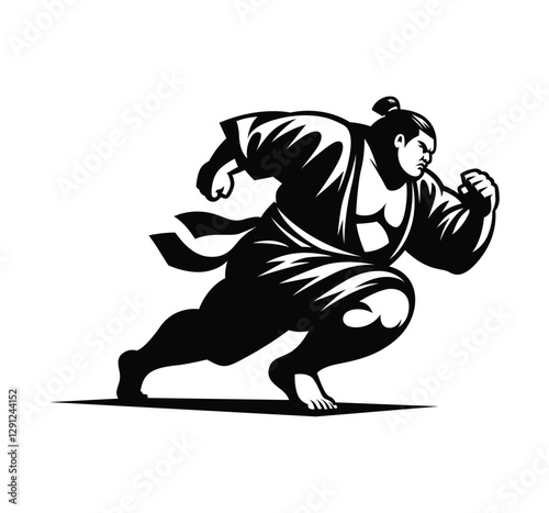 Angry sumo wrestler vector