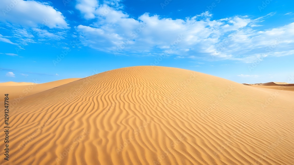 Naklejka premium Beautiful desert landscape with vast sand dunes and bright blue sky