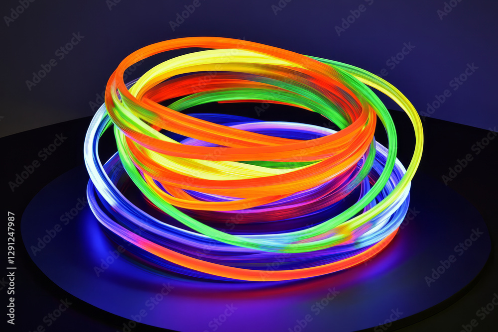A hypnotic swirl of vibrant neon colors, creating an optical illusion of endless movement. The interplay of light and shadow enhances the mesmerizing depth. A hypnotic swirl of vibrant neon colors, creating an optical illusion of endless movement. The interplay of light and shadow enhances the mesmerizing depth.