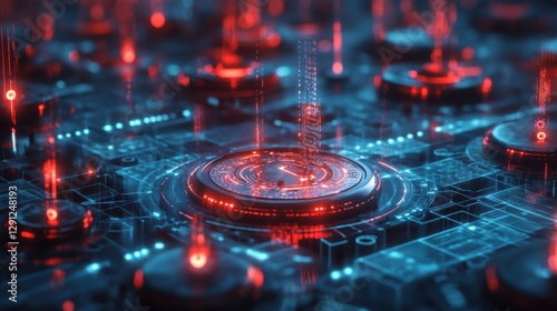 abstract futuristic technology background with data streams and